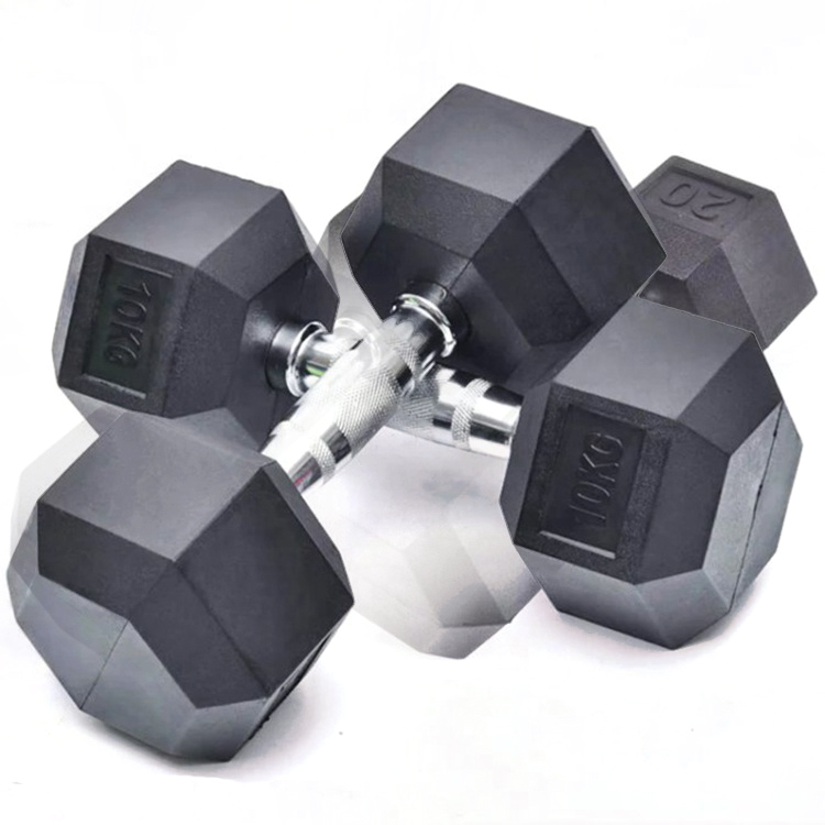 2021eko salmenta beroa Hex Dumbbells Goma Hex Dumbbell Etxea Hex Goma Dumbbell