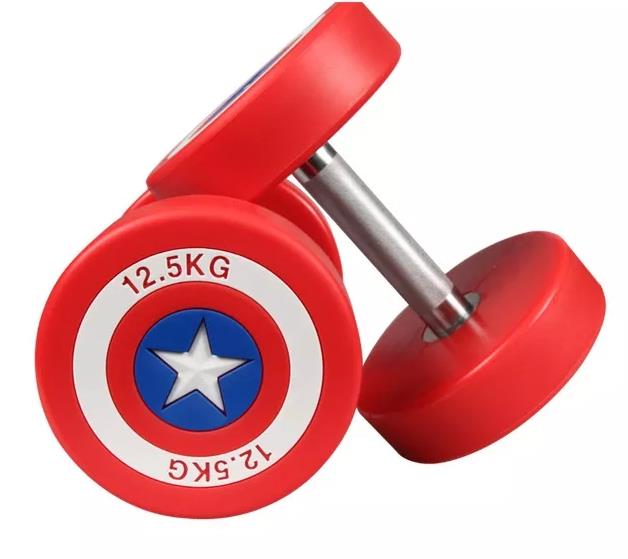 Captain America Dumbbells fitness industrian faborito berri bihurtu dira